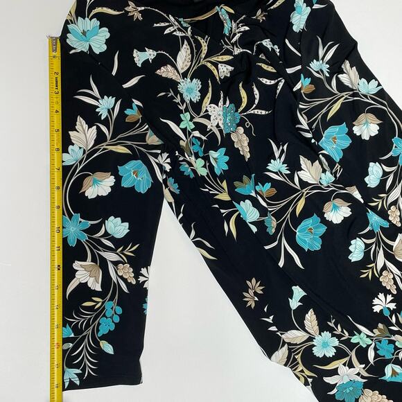 JM Collection Keyhole Tunic Blouse, 3/4 Sleeves, Black w/Floral Print, Size S - Picture 10 of 10